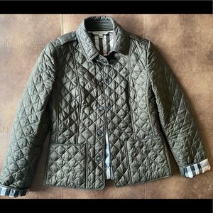 Burberry Brit Quilted Jacket (Olive Green)
